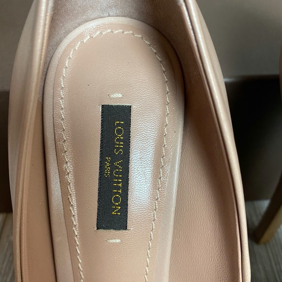 Louis Vuitton Heels Nude Leather Oh Really Platform Lock Peep Toe 38 - Picture 6 of 16
